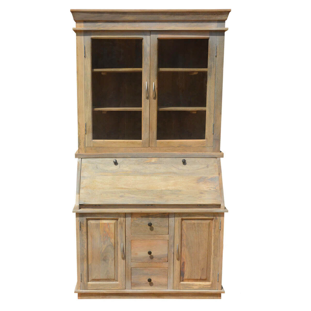 Utah Solid Wood Drop Front Secretary Desk With Hutch