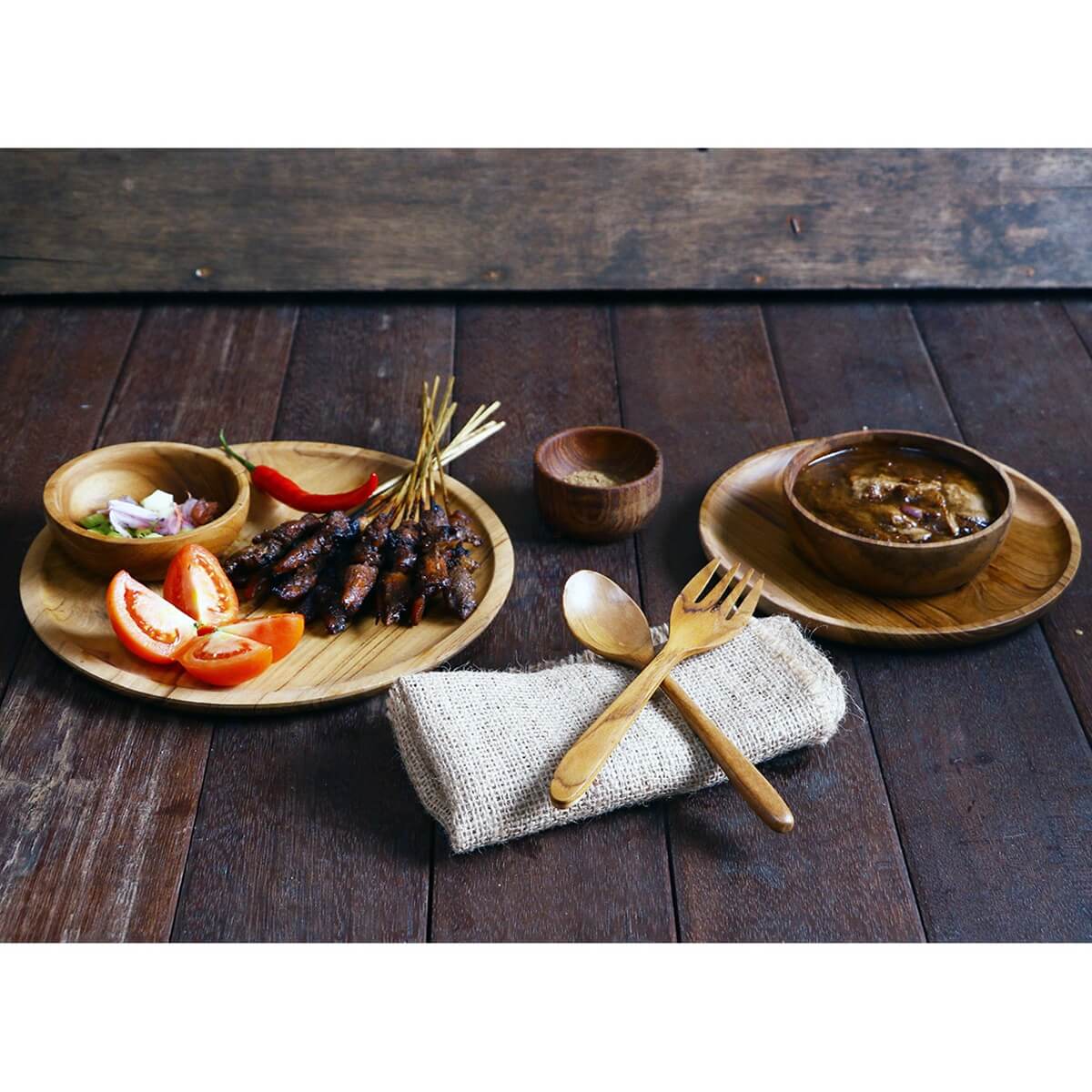 Mantanani Solid Teak Wood 7-Piece Dinner Set