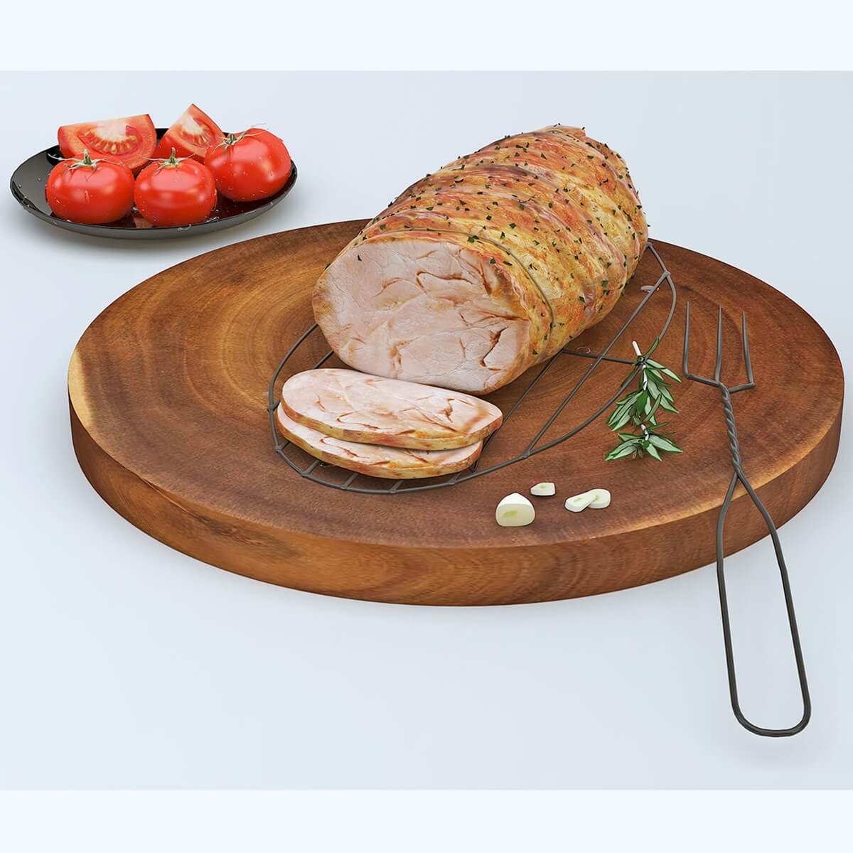 Solid Suar Wood Slice Round Serving Board (Set of 2)
