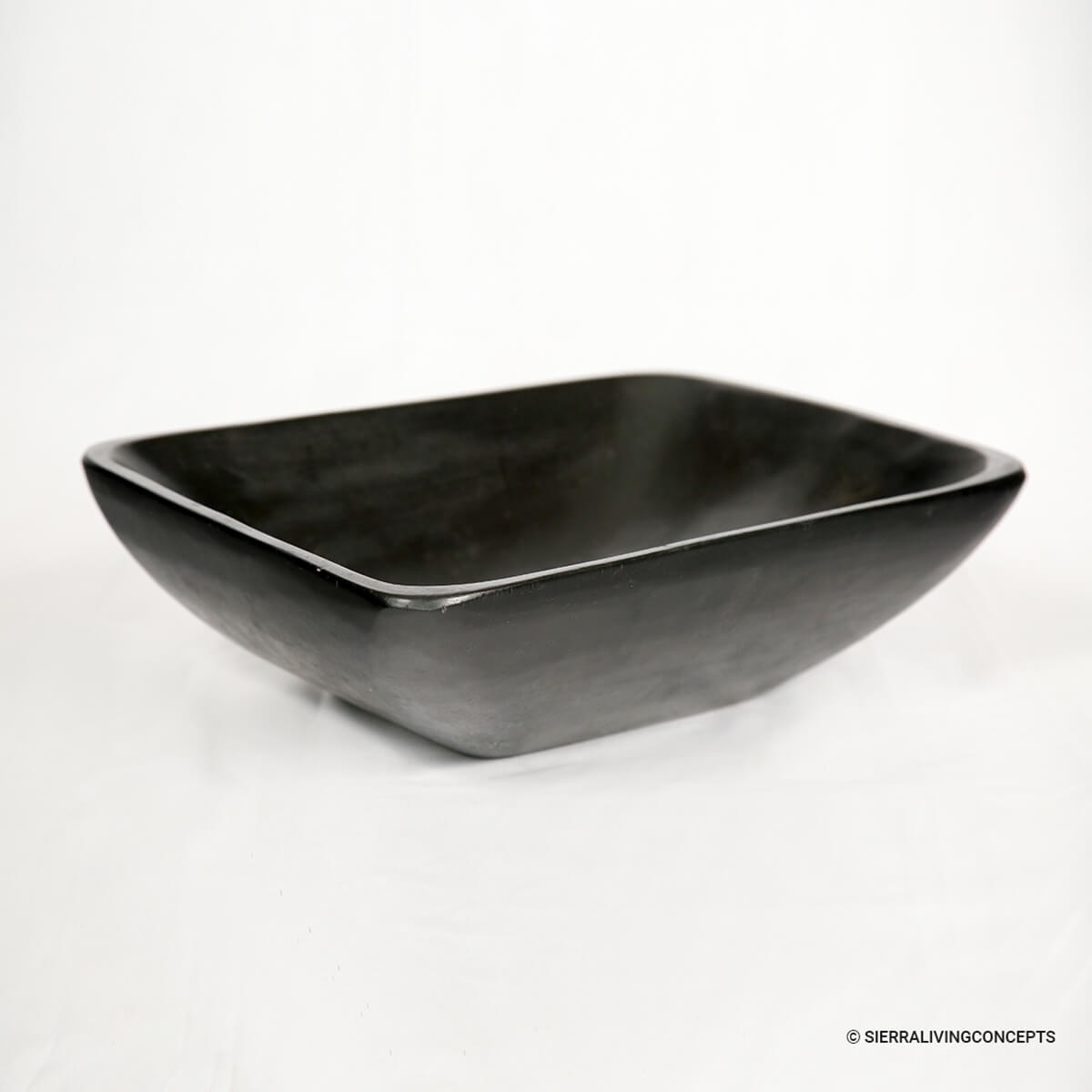 Solid Mahogany Wood Black Fruit Basket