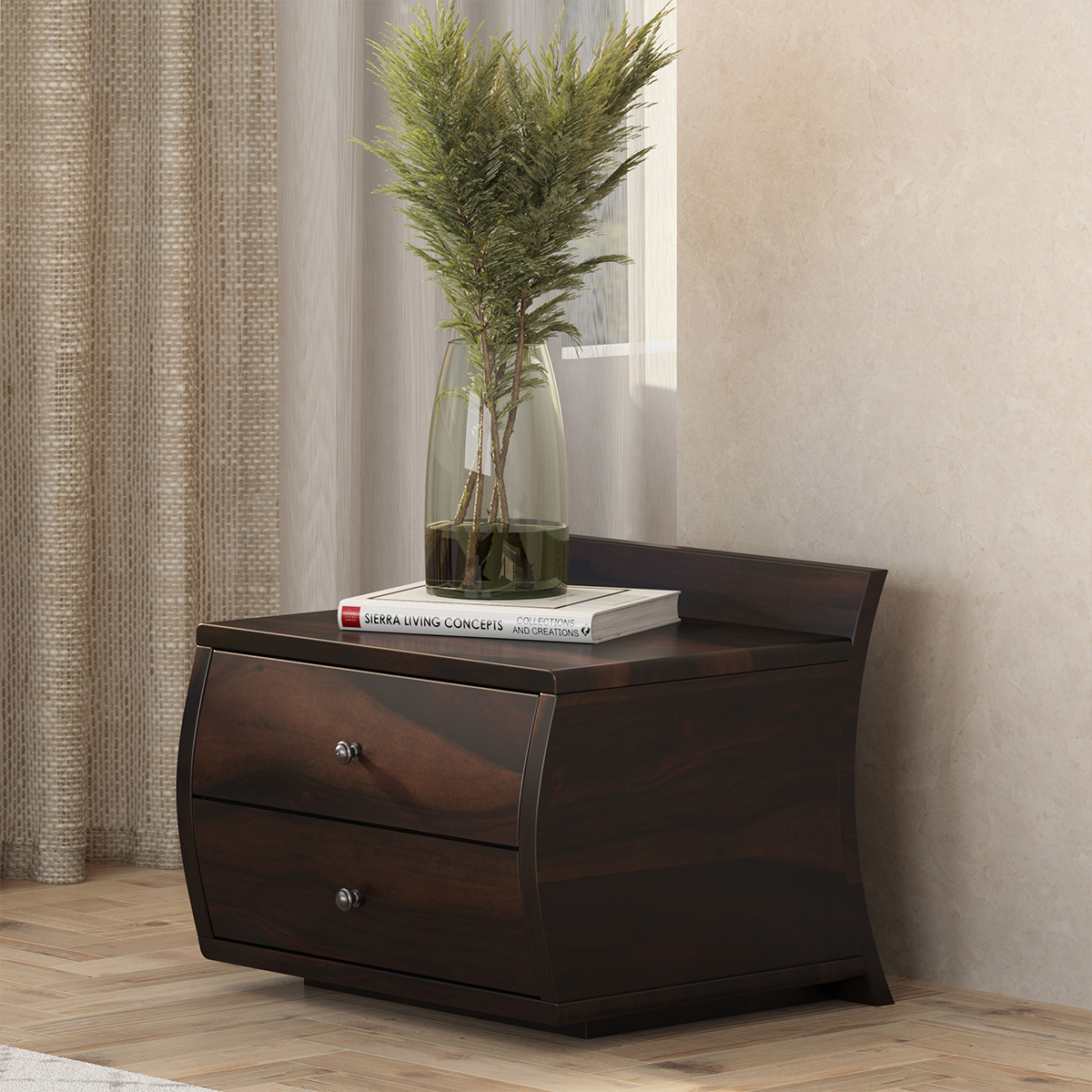 Sligo Modern Solid Wood 2 Drawer Nightstand