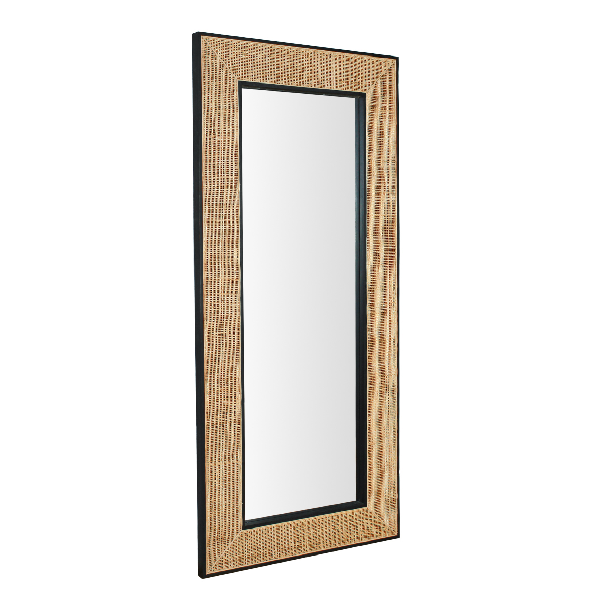 Napa Traditional Natural Rattan Tall Narrow Hanging Mirror