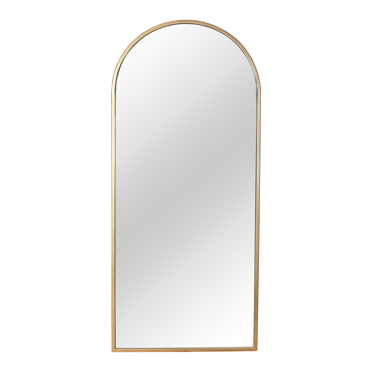 Pittsburg Modern Gold Metal Full Length Arched Frame Standing Mirror