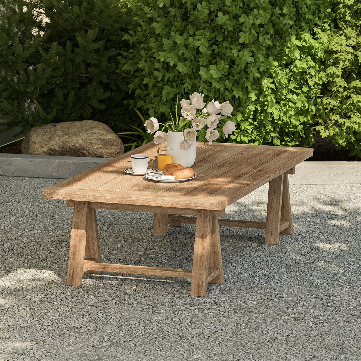 Plumpton Rustic Teak Patio Coffee Table
