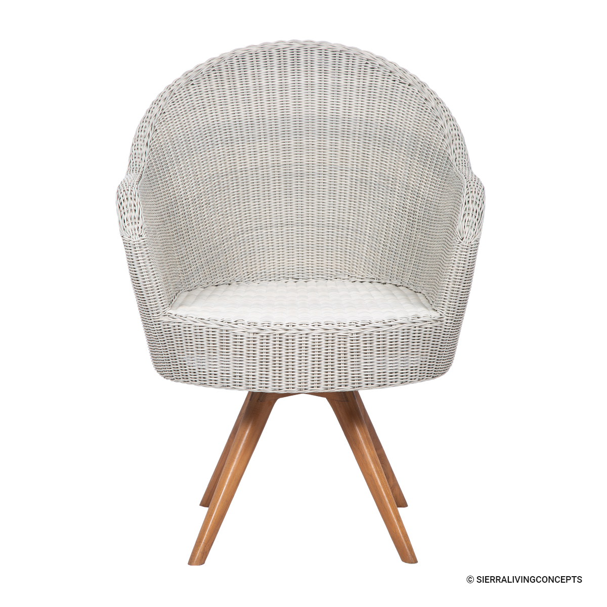 Guntersville Rattan Outdoor Swivel Dining Chair