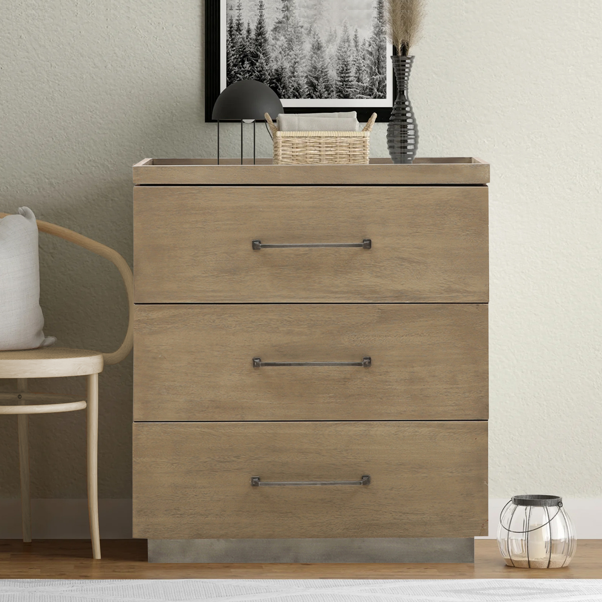 Homeland Ambrose Rustic 3 Drawer Dresser Chest