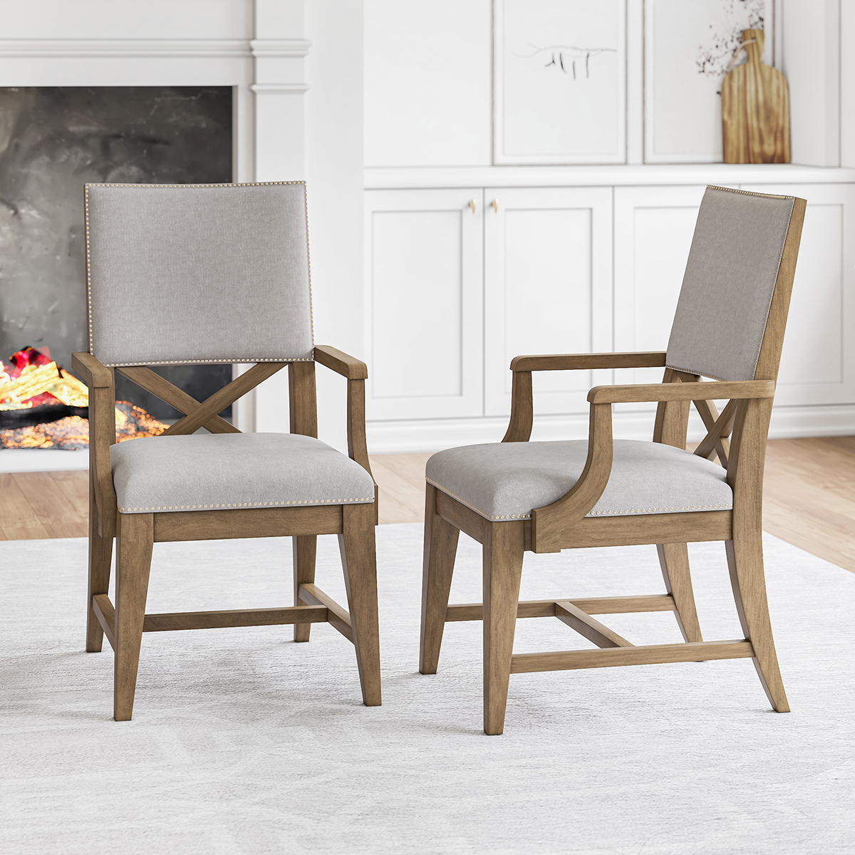 Cartagena Rustic Solid Wood Mid Century Dining Armchair
