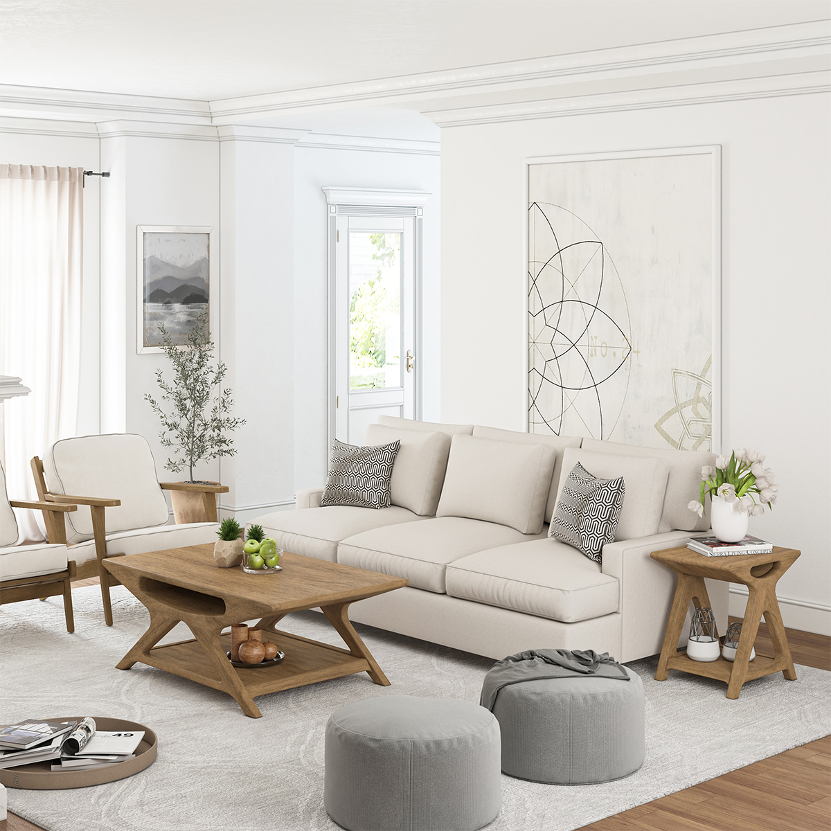 Jonesboro Scandinavian Coffee Table End Table Set