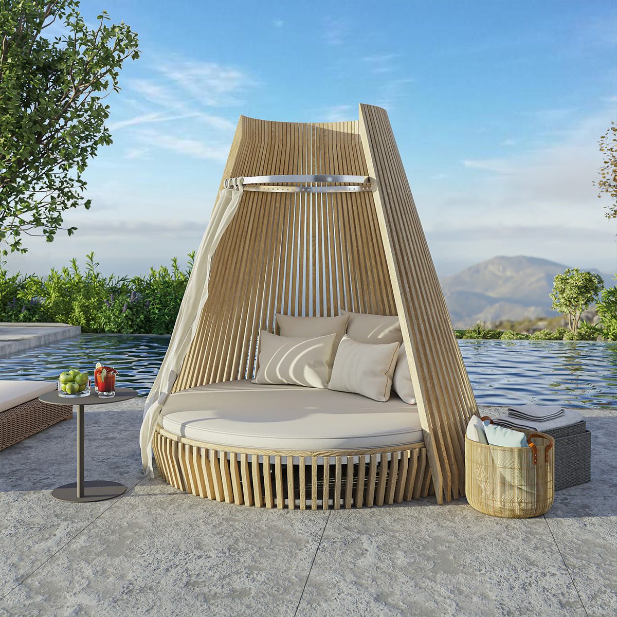 Loveland Hut Teak Outdoor Daybed