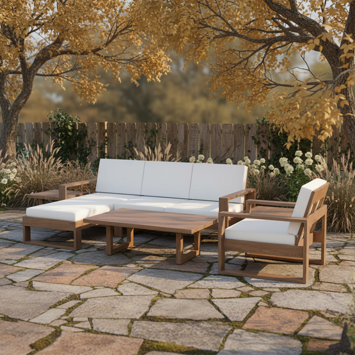 Narrogin Outdoor Teak Sofa Set