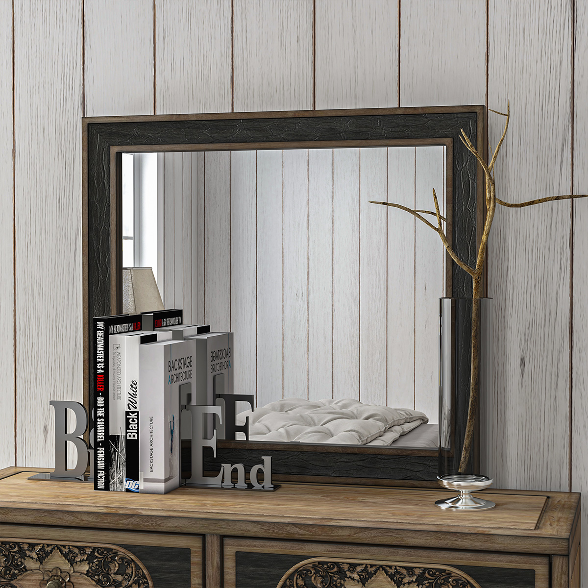 Treviso Rustic Solid Wood Mirror Frame Home Decor