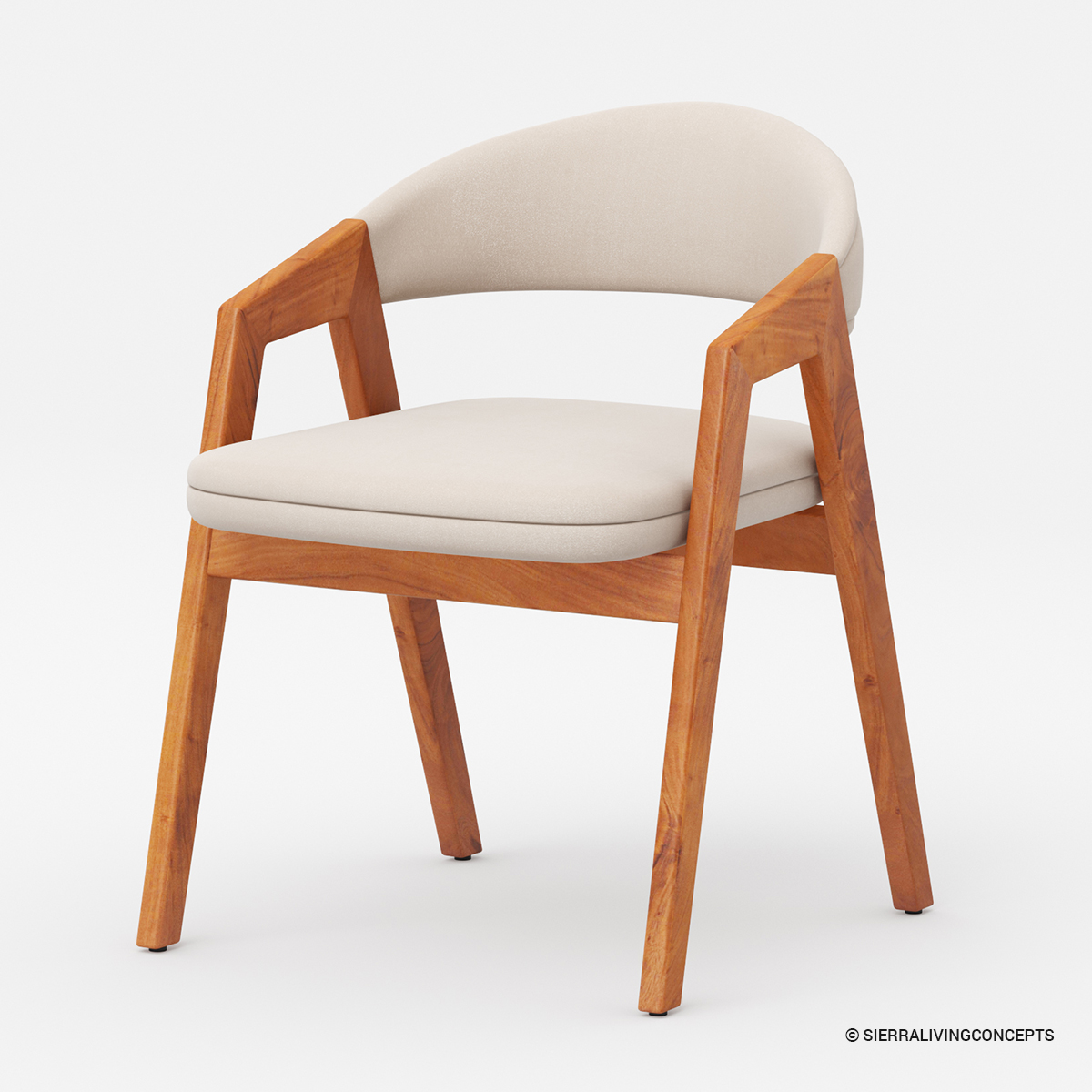 Treviston Acacia Mid Century Upholstered Dining Chair