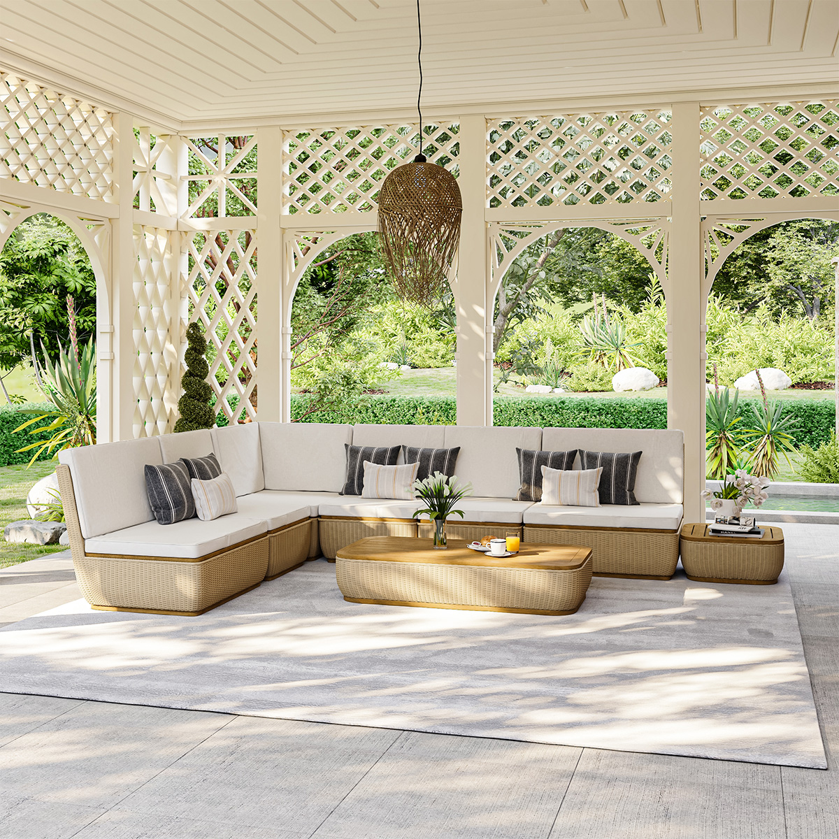 Seacliff 8 Piece Outdoor Wicker Sofa Set