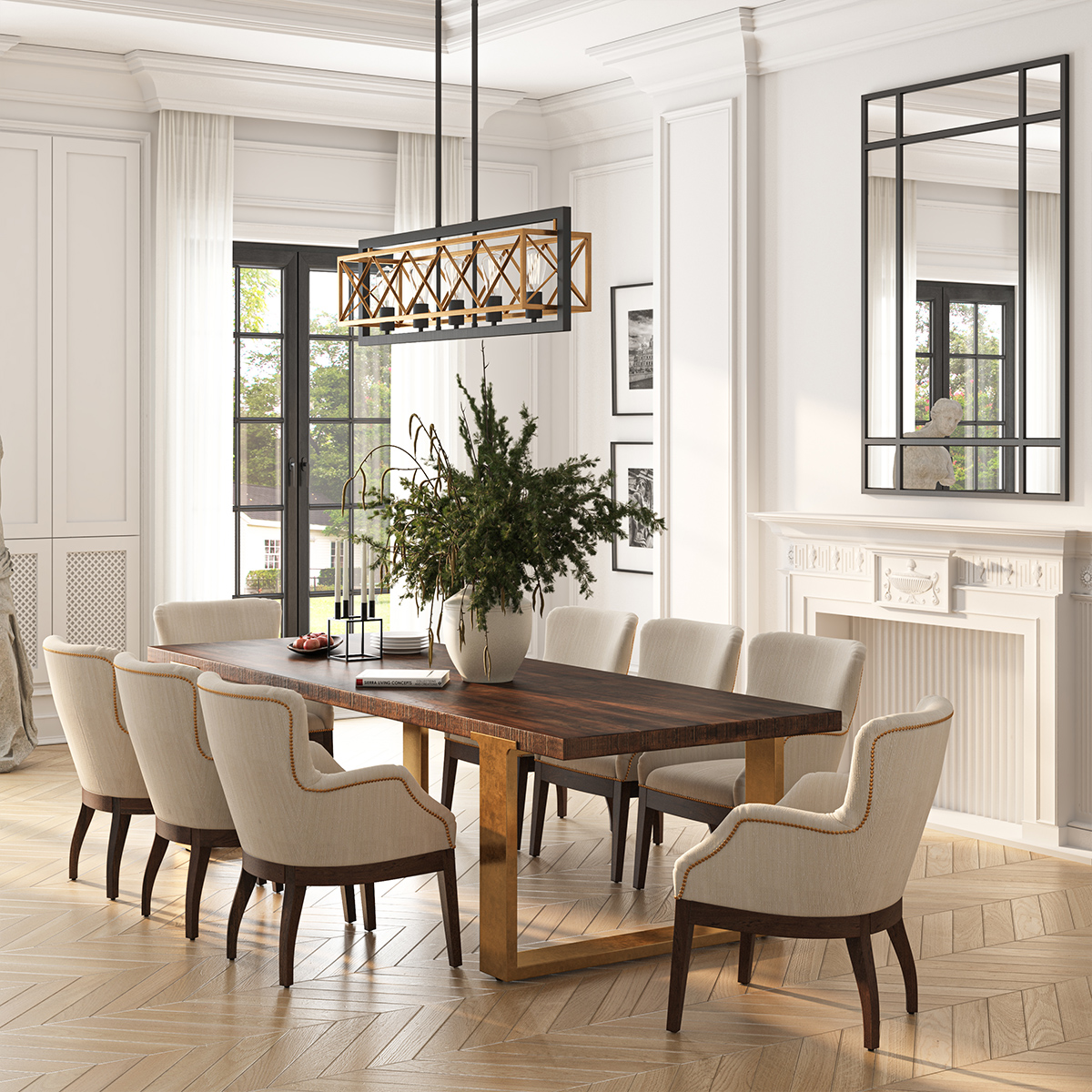 Lockeford Contemporary Dining Table and Chair Set