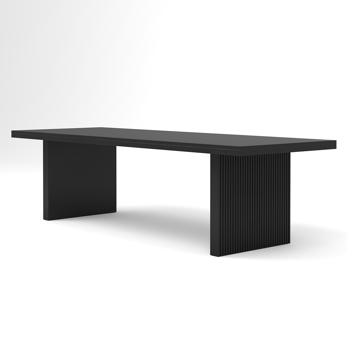 Descanso Fluted Base Modern Farmhouse Dining Table For 8