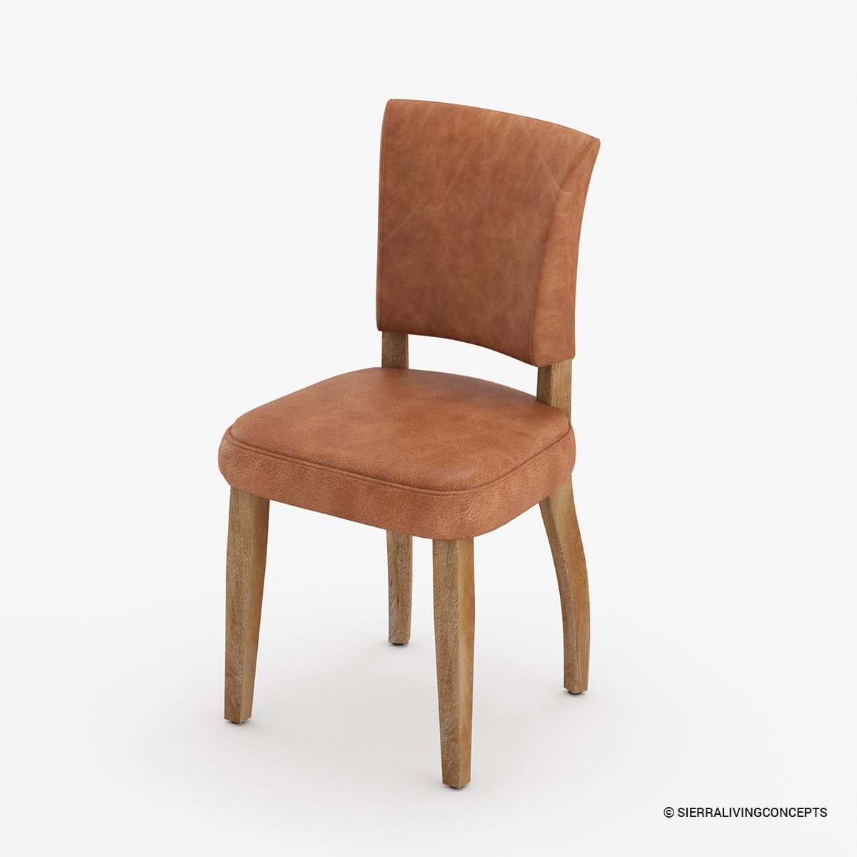 Detroit Contemporary Tan Leather Dining Chair
