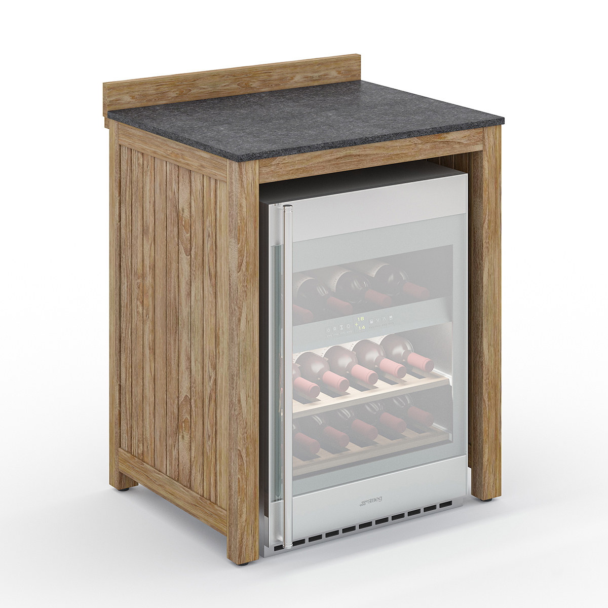 Monroe Rustic Outdoor Kitchen Cabinet with Fridge Space