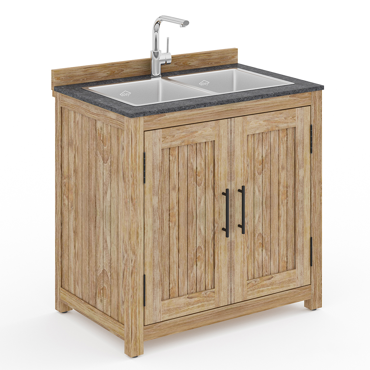 Monroe Rustic Outdoor Kitchen Cabinet with Sink Space