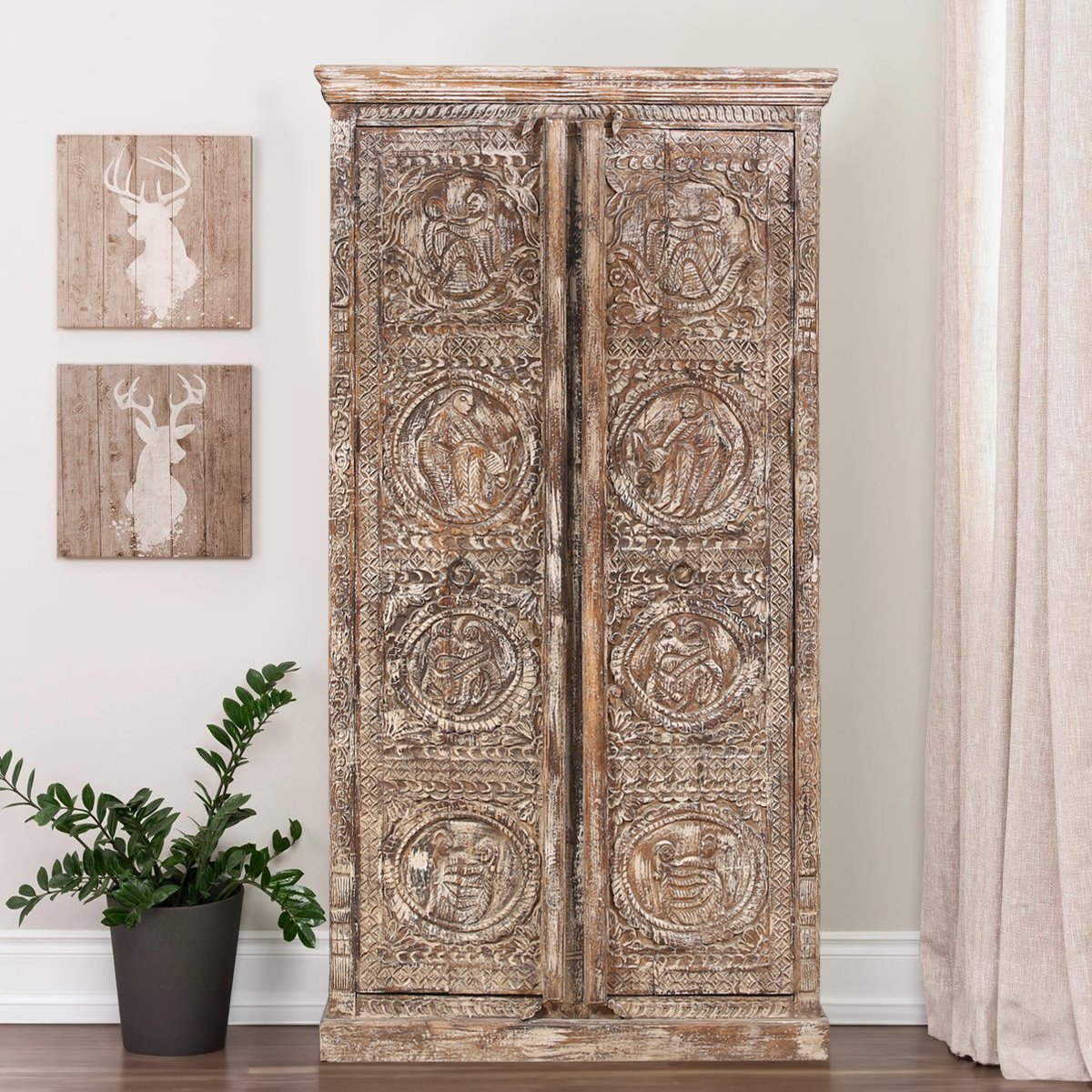 Seattle Traditional Solid Wood Two Door Armoire