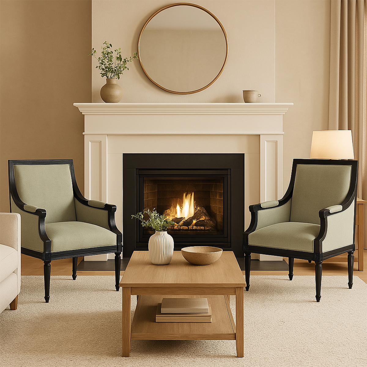 Durbuy Modern Living Room Accent Chairs with Armrest Set of 2