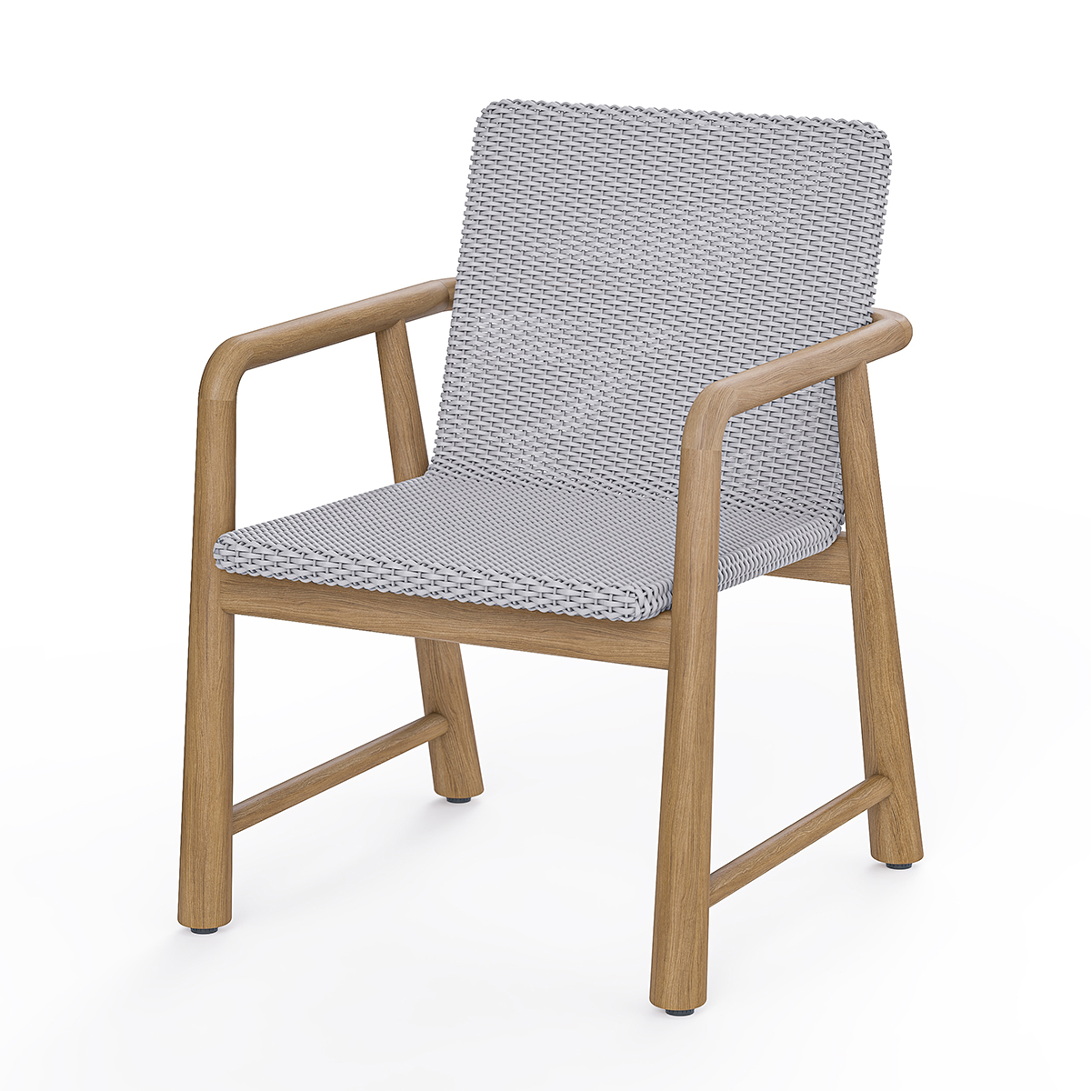 Collier Modern Wicker Outdoor Dining Chair With Arms