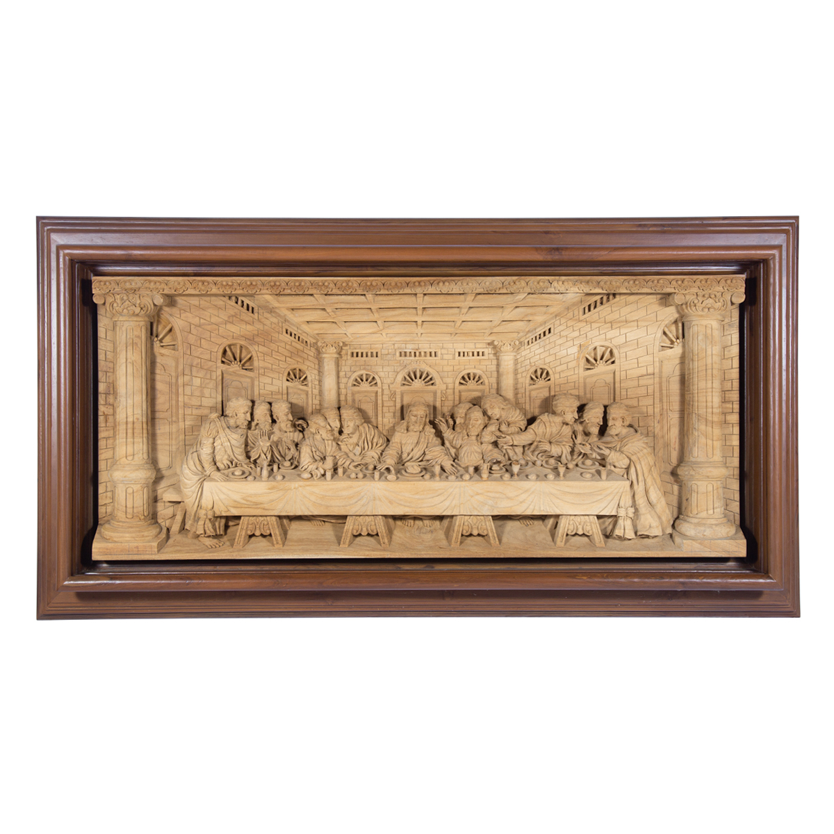 Nazareth Teak Wood Handcarved Last Supper Wall Art