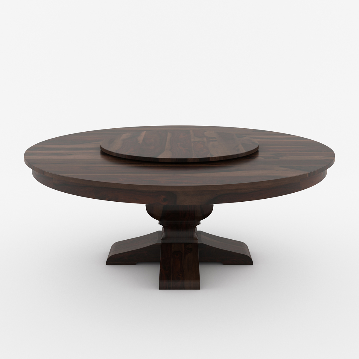 Missouri Pedestal Round Dining Table with Lazy Susan