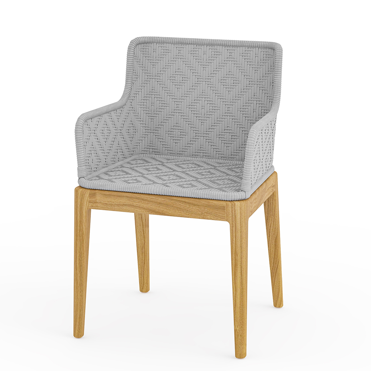 Amelia Modern Light Grey Outdoor Wicker Dining Chair