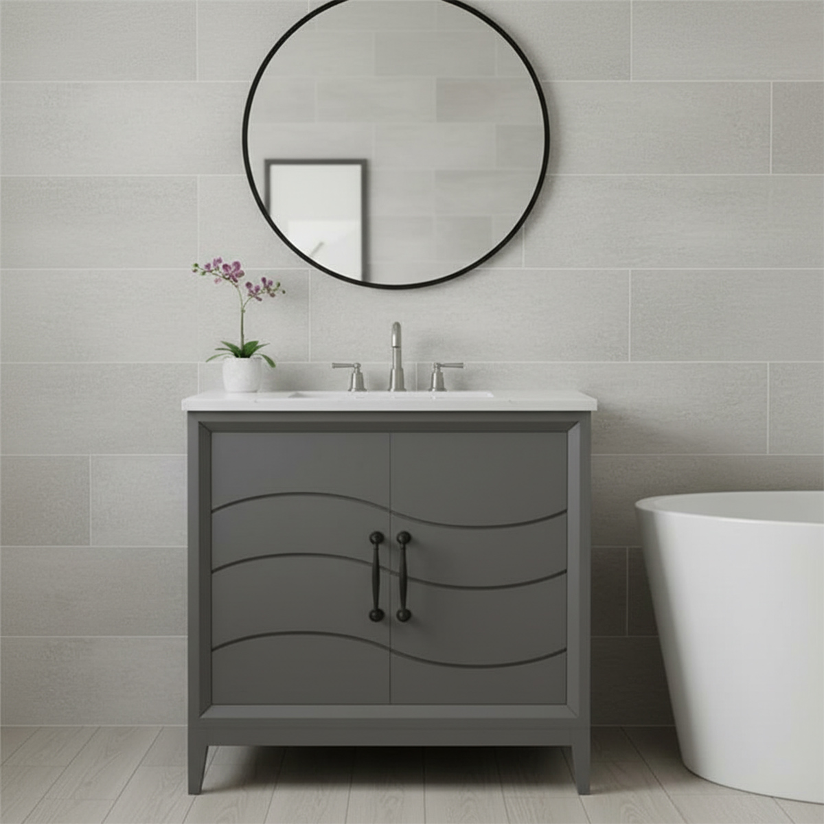 Charolette 36-Inch Modern Single Sink Bathroom Vanity