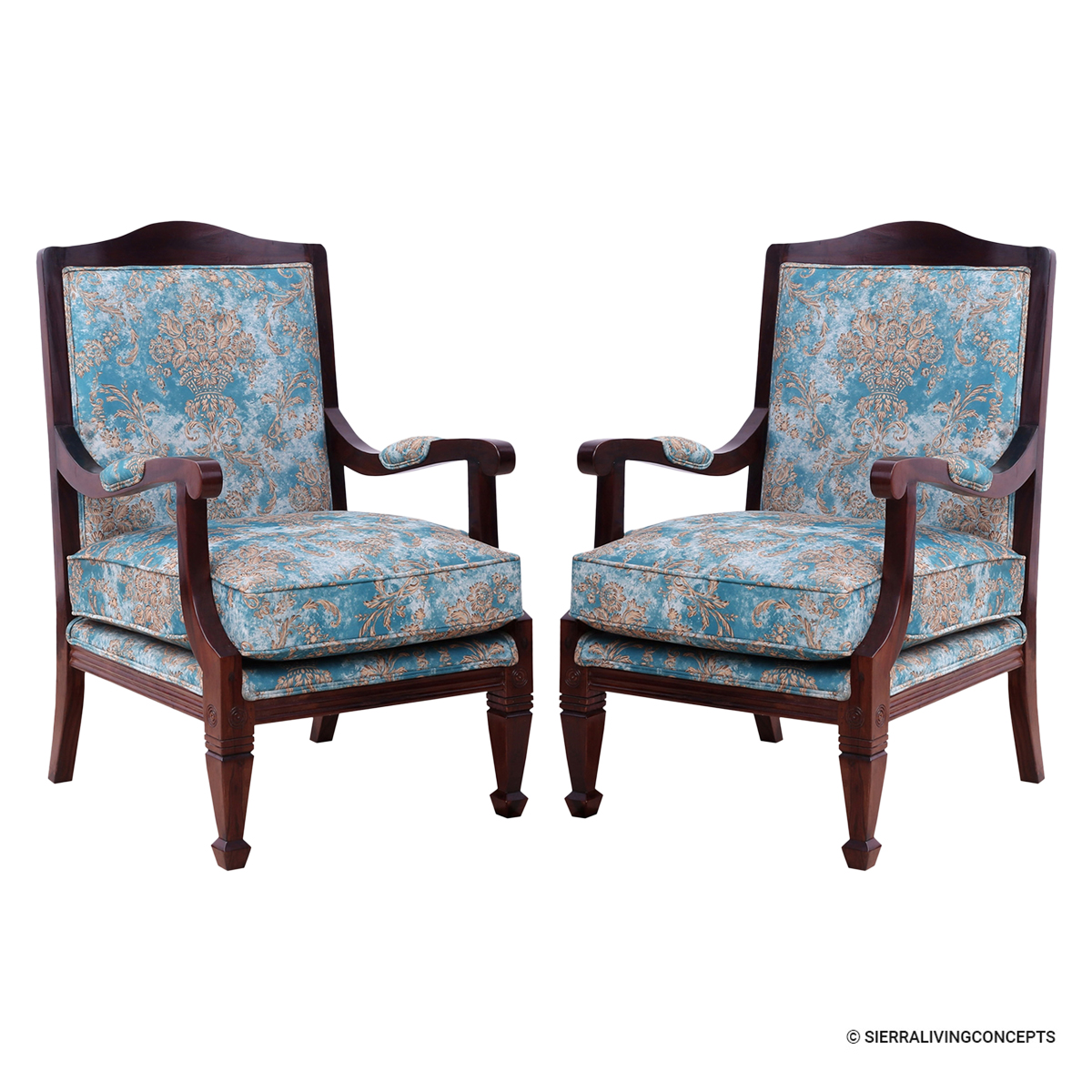 Phelan French Style Upholstered Accent Arm chair Set of 2