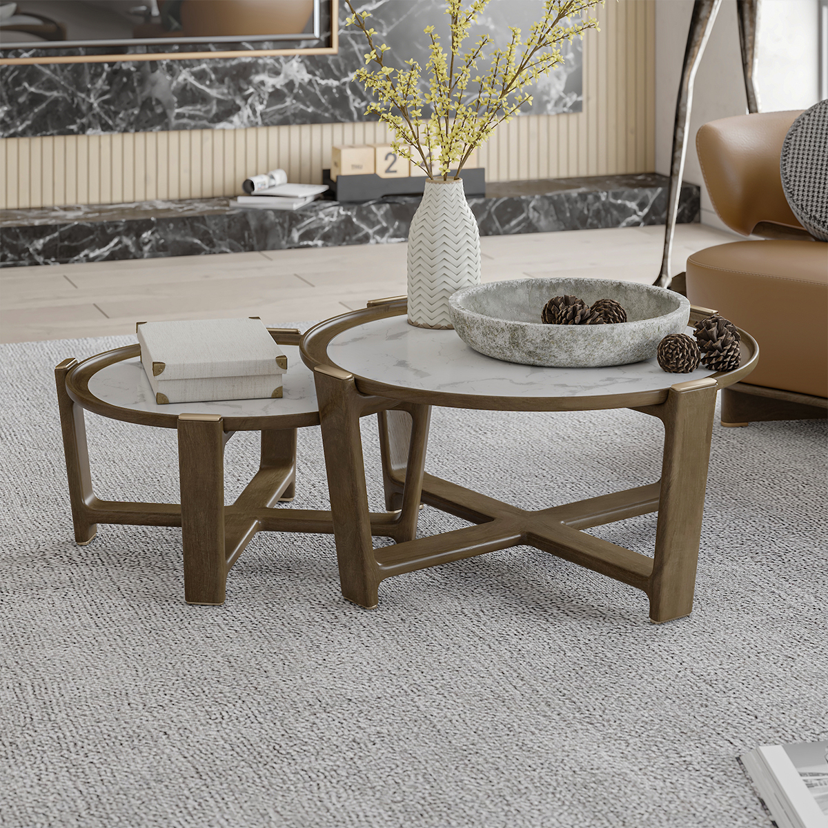 Wasco Contemporary Round Nesting Coffee Table