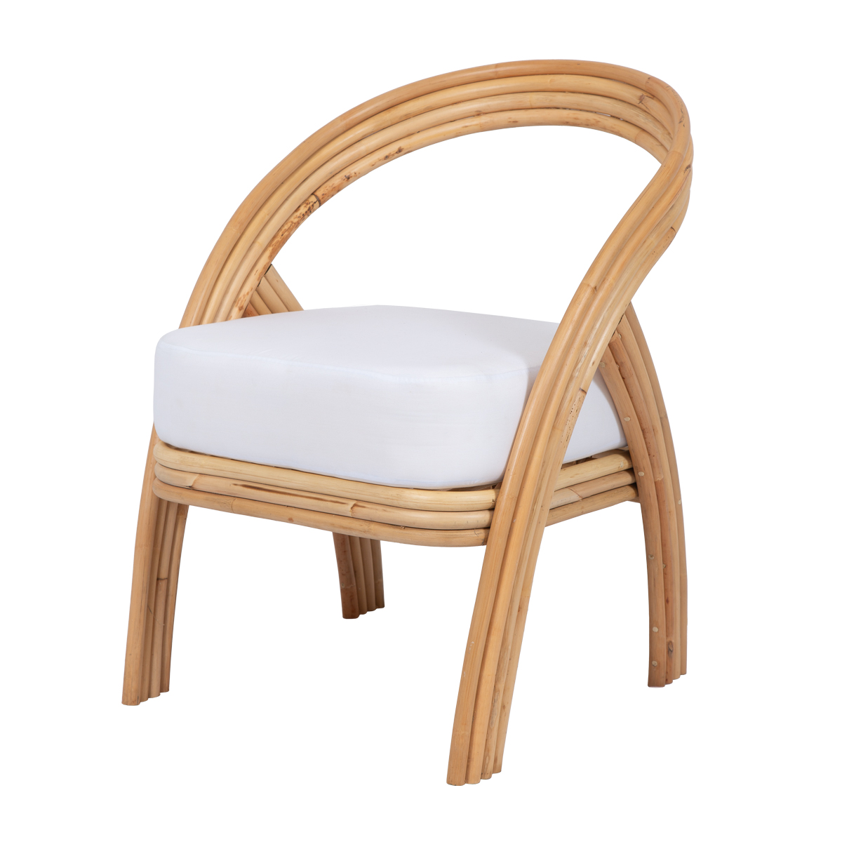 Duluth Boho Chic Bamboo Rattan Armless Dining Chair