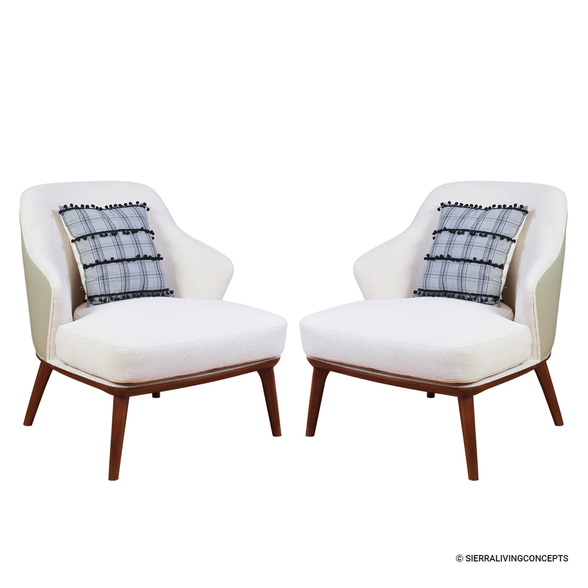 Arcata Upholstery Mid Century Modern Accent Chair Set of 2