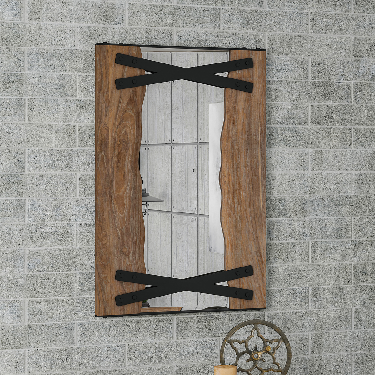 Lewiston Rustic Modern Solid Wood Home Decor Mirror Frame