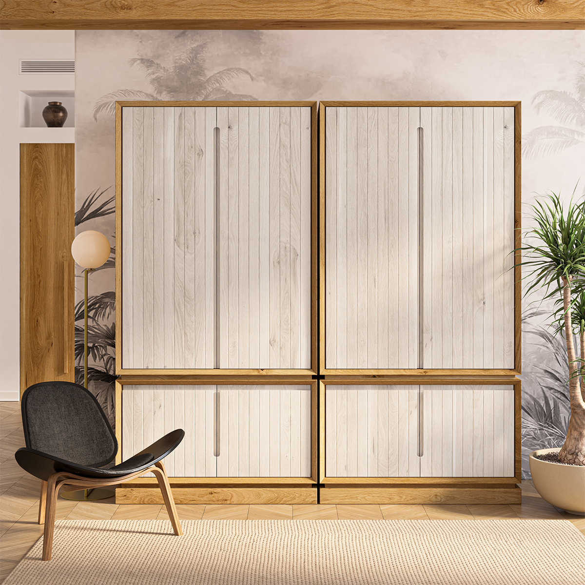 Manhattan Modern Armoire Wardrobe (Set of 2)