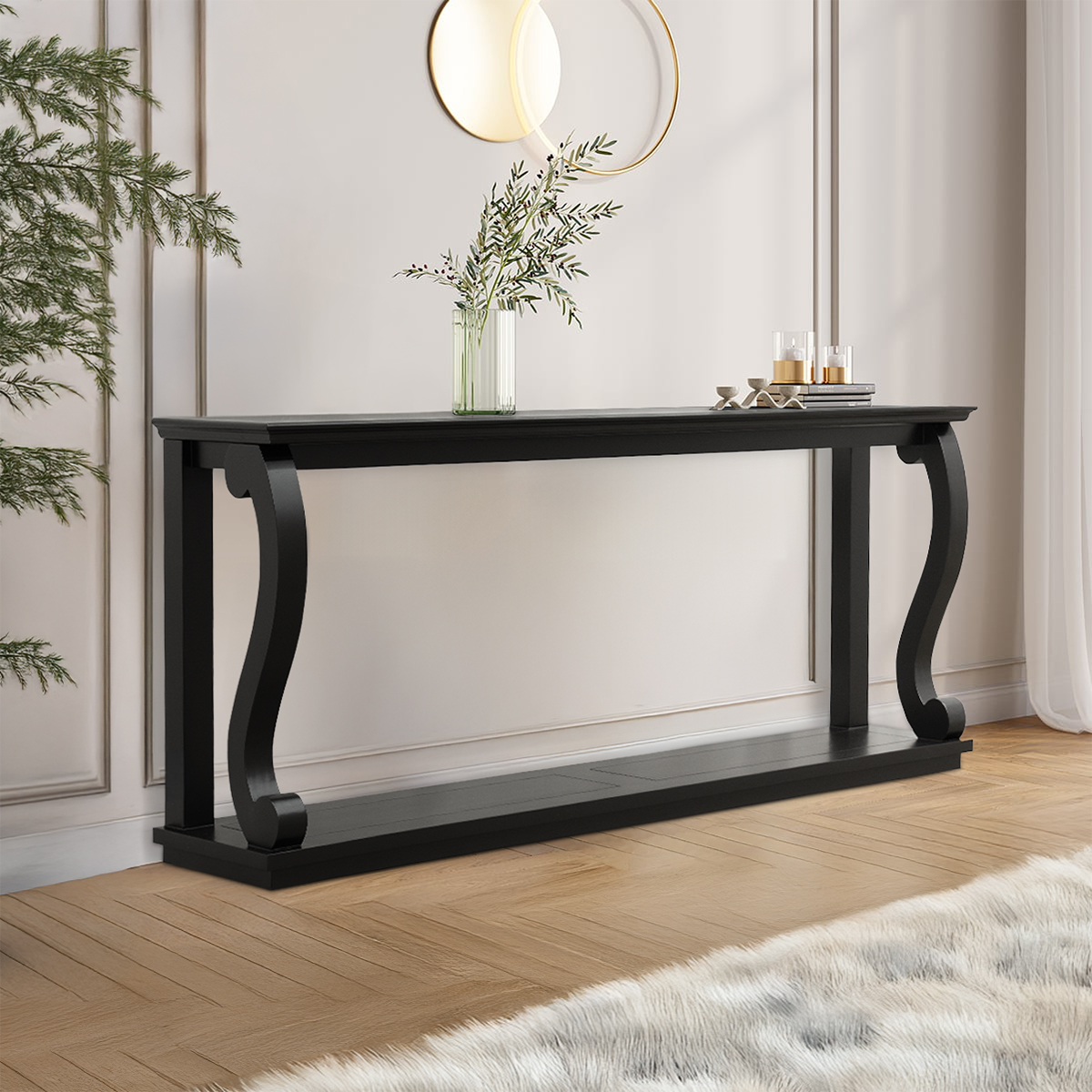 Midnight Empire Black 72 inch Long Console Table