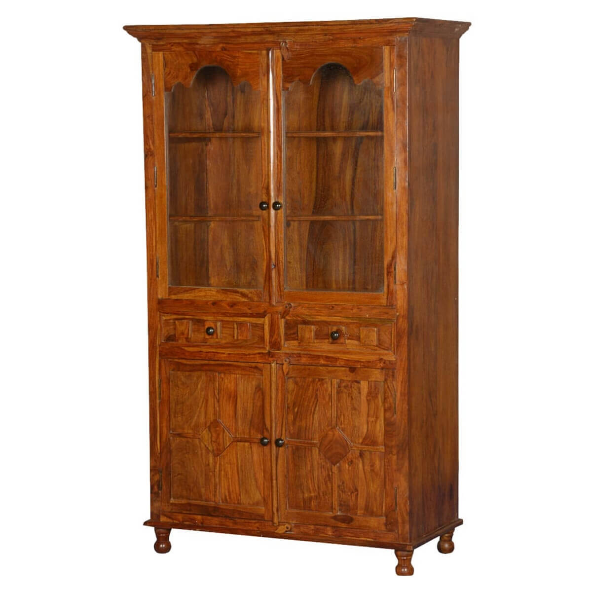Tavares Rustic Chic Display Cabinet with Glass Doors