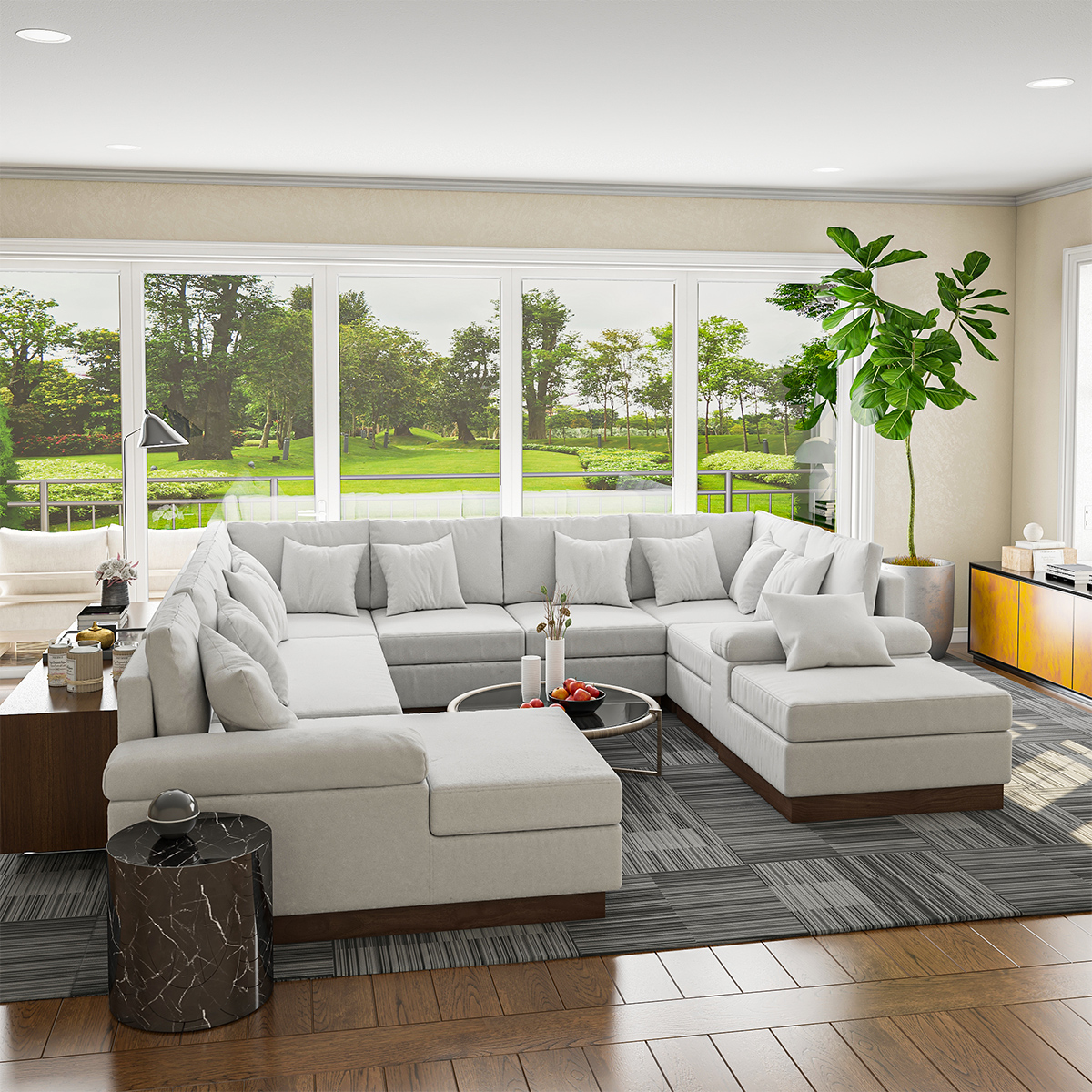 Laytonville Modular U shaped Sectional Sofa with Chaise