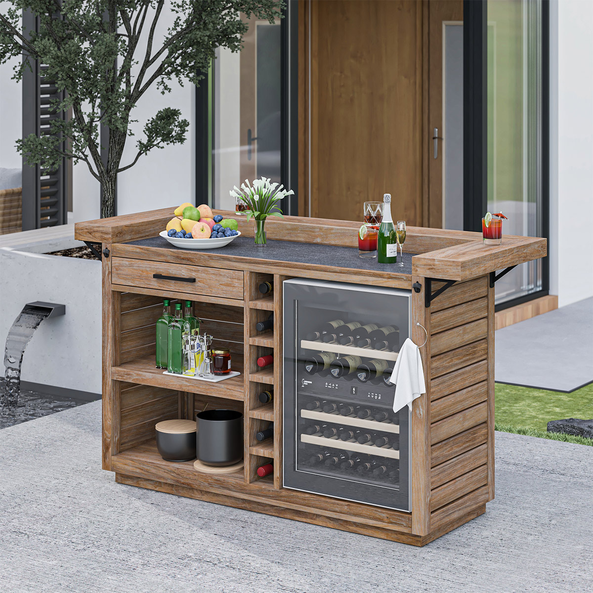 Concord Outdoor Bar Cabinet with Space for Mini Fridge