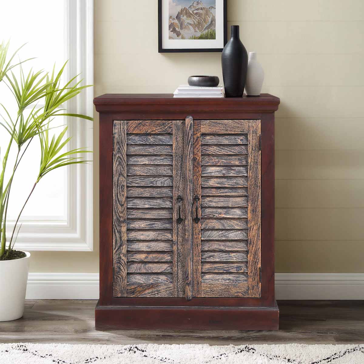 Payson Reclaimed Shutter 2 Door Small Cabinet