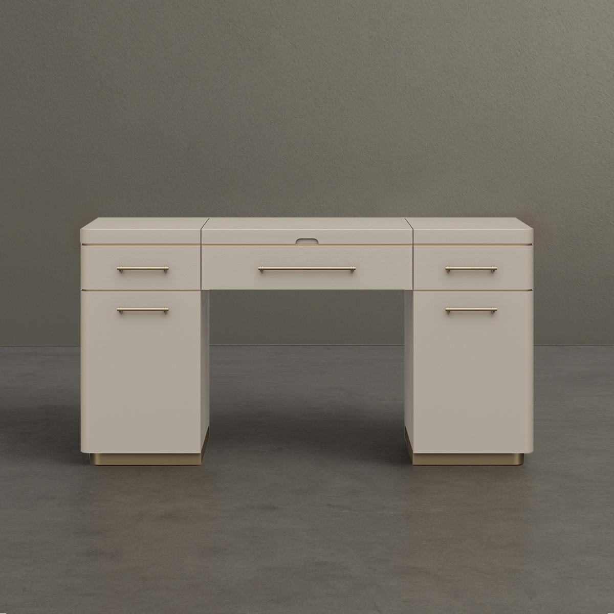 Lafayette Two Tone Modern Mirrored Vanity Desk