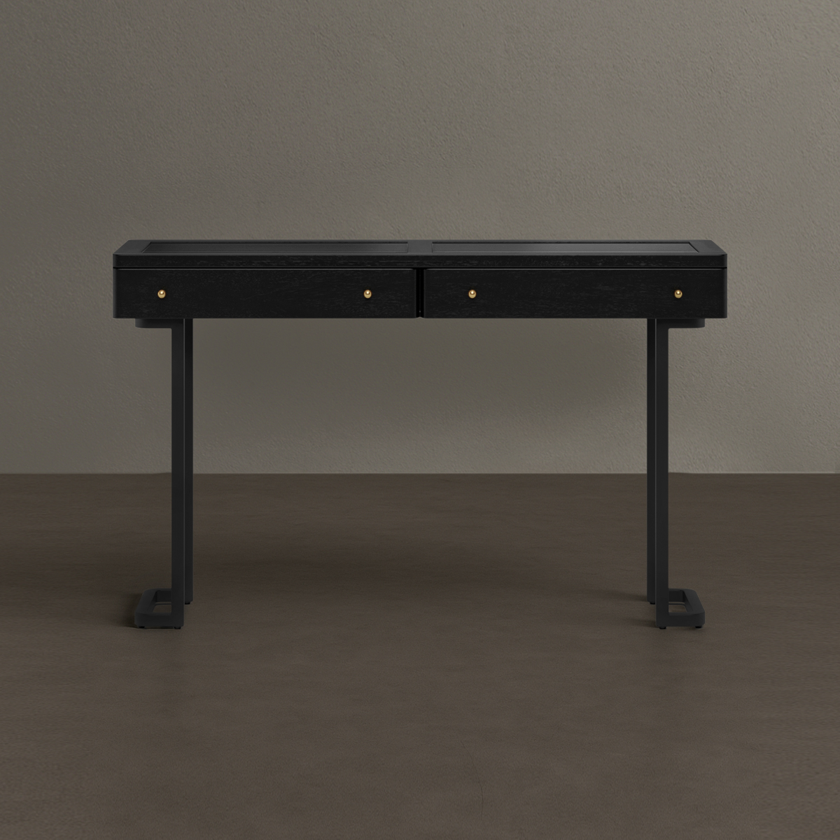 Cobb Modern Black Makeup Vanity Desk with stool