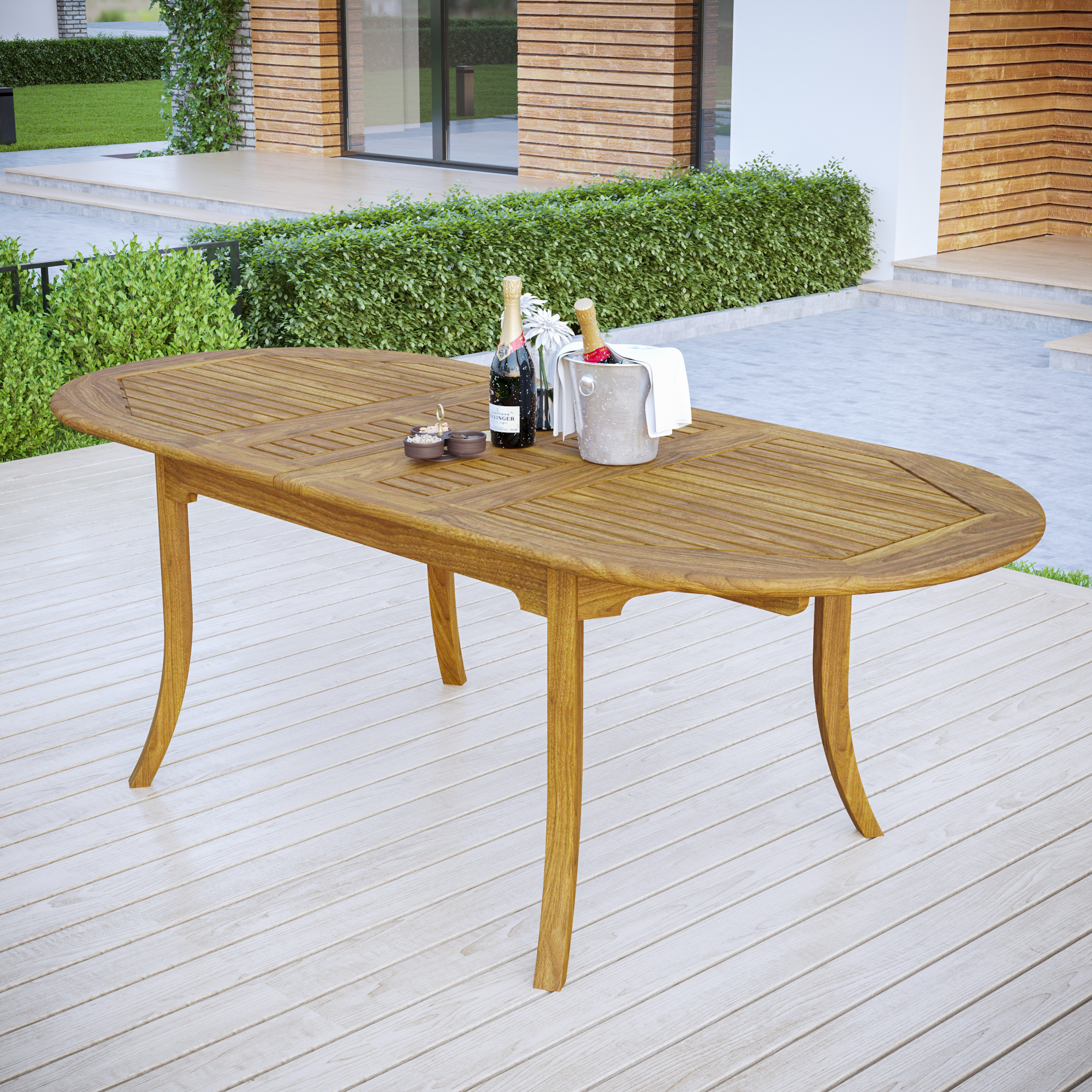 Picklescott Extending Teak Oval Outdoor Dining Table