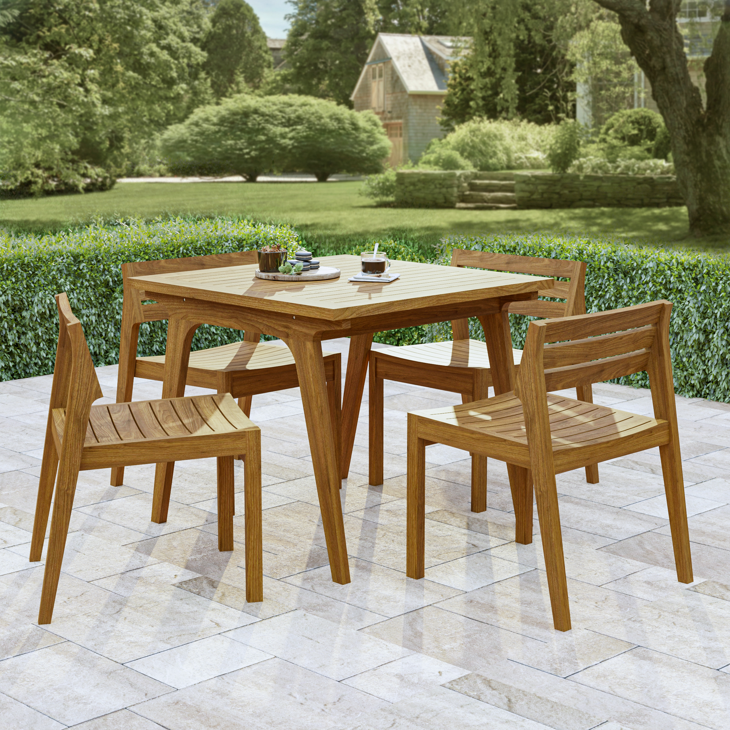 Lavenham Teak Outdoor Dining Set for 4