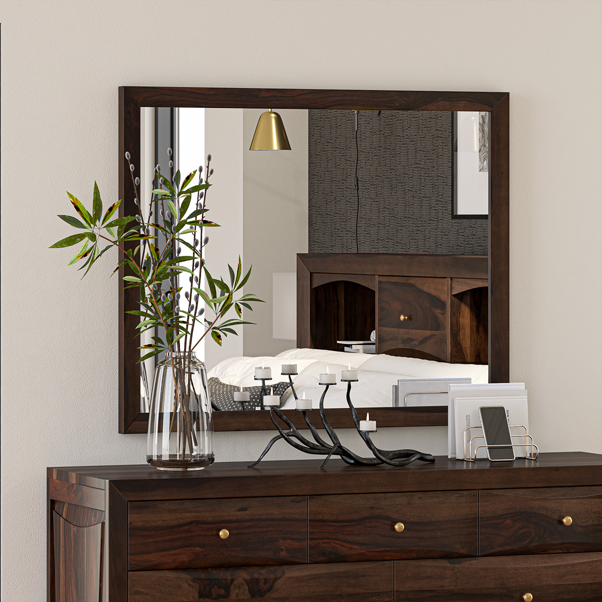 Modern Pioneer Contemporary Solid Wood Mirror Frame