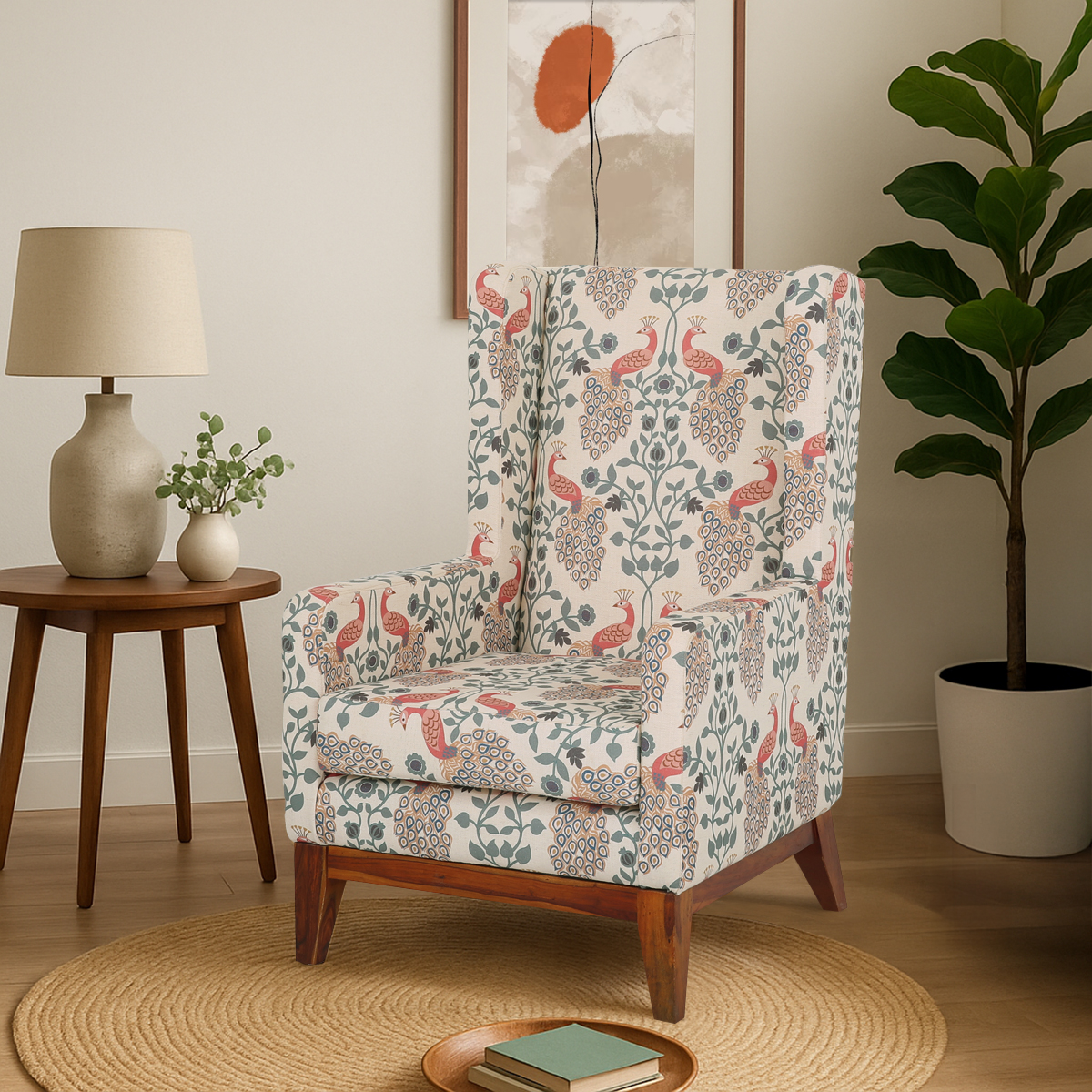 Ceres Classic Vintage Upholstered Wingback Accent Chair