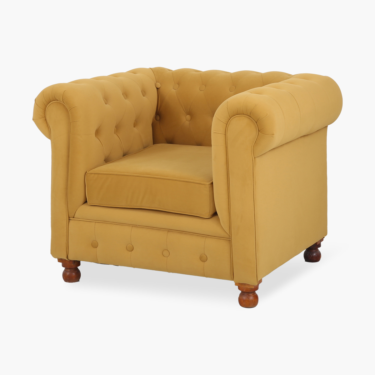 Winding Mustard Gold Single Seater Chesterfield Armchair