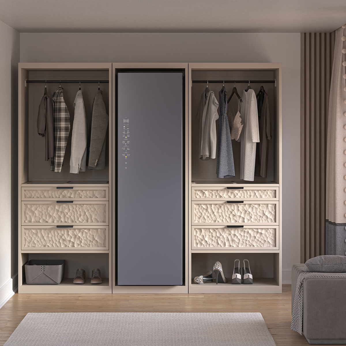 Liard Modular wooden Closet systems with Steam Closet Space