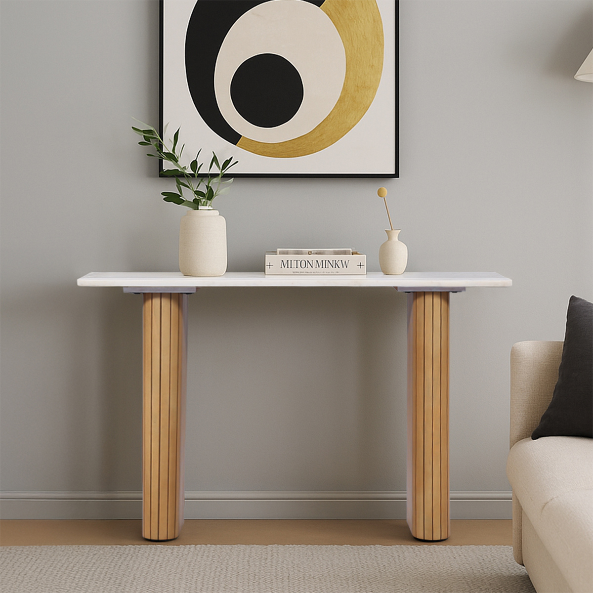 Nelson Marble Top Modern Console Table for Entryway