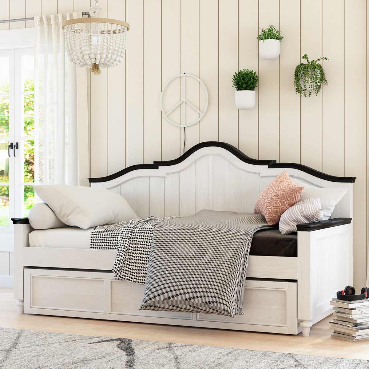 Girona Farmhouse Daybed with Trundle Storage
